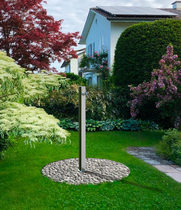 Fontana da Esterno con Rubinetto Portagomma Arkema Quick Alluminio Satinato sconto