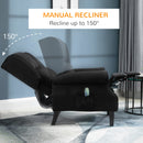 Poltrona Relax Massaggiante 78x83x101 cm in Tessuto Effetto Pelle Scamosciata Nero