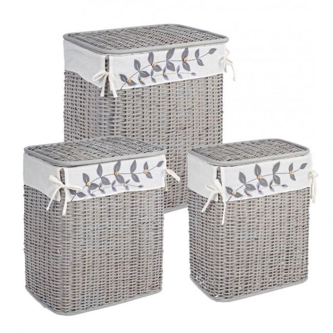 Set 3 Portabiancheria Alma in Fibre Naturali