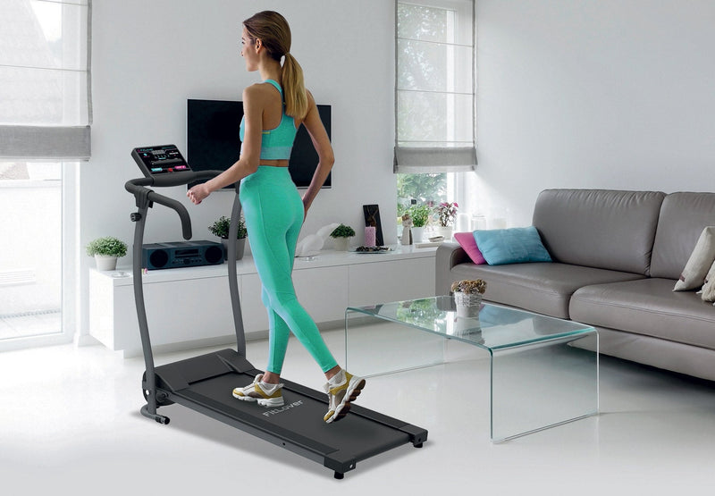 Tapis Roulant Elettrico Pieghevole 10 Km/h 735W 8 Programmi Kooper FitLover Kilimangiaro Grigio