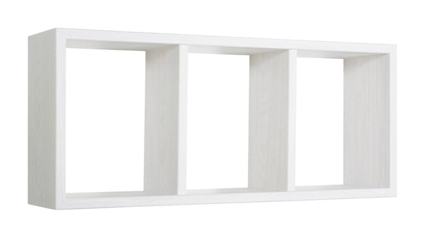 sconto Etagère rectangulaire 3 compartiments muraux 70x30x15,5 cm en panneaux de fibres de bois de chêne blanchi Tristano