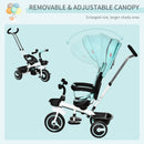 Passeggino Triciclo 100x48x106 cm con Sedile Girevole 360° Verde
