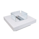 Camino a Bioetanolo da Pavimento 70x70x35 cm Panarea Bianco