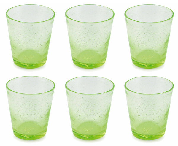 acquista Set de 6 Verres Ø9x10 cm en Verre Soufflé VdE Tivoli 1996 Cancun Pomme Verte