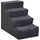 Scaletta per Cani Portatile a 4 Gradini 60x35x44 cm in Tessuto Vellutato Sfoderabile e Legno Grigio Scuro