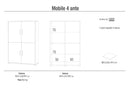 Mobile Multiuso 4 Ante 108x161x41 cm Noce Stelvio