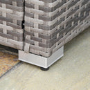 Set Salotto da Giardino Divano 2 Poltrone e Tavolino in Rattan Polietilene Grigio