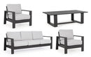 Set Salotto da Giardino Divano 2 Poltrone e Tavolino Baltic Antracite