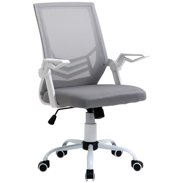 Sedia da Ufficio Ergonomica con Supporto Lombare 62,5x55x94-104 cm in Tessuto a Rete Grigio acquista