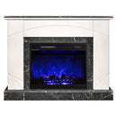 Camino Elettrico da Pavimento 85x110x27 cm Effetto Fiamma 1500W Madeira lux & Lorance Ivory/dark gray