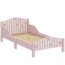 Letto Montessori per Bambini 3-6 Anni 146x76,5x54,5 cm con Sponde Anti-Caduta a Forma di Fiocco in MDF e Compensato Rosa      