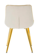Set 2 Sedie Imbottite 51x59x79 cm in Poliestere Paris Crema e Oro