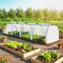 Serra a Tunnel 395x100x80 cm con 4 Porte in Acciaio e Plastica Impermeabile Anti UV Bianco      