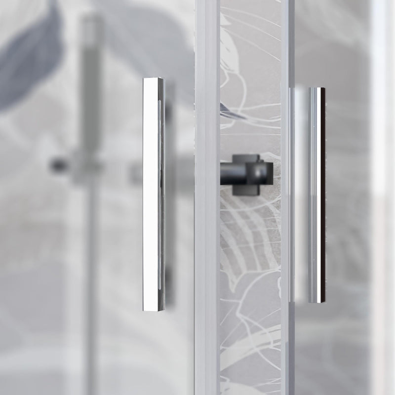 Box Doccia Angolare 2 Ante Scorrevoli in Cristallo Acidato 6mm H195 Bonussi Sofie Varie Misure