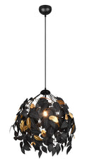 Lampada a Sospensione da Interno Attacco E27 in Metallo Nero Opaco