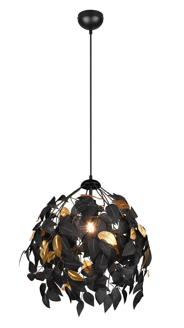 acquista Lampada a Sospensione da Interno Attacco E27 in Metallo Nero Opaco