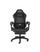 Chaise de jeu avec repose-pieds en similicuir noir