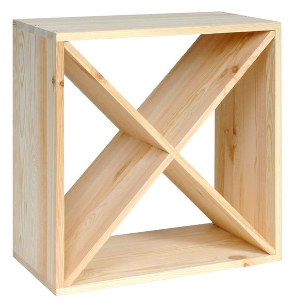 sconto Porte-bouteilles en bois de sapin 48x23x48 cm 24 bouteilles Fumer Win Cube