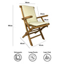 Cuscino per Sedia Pieghevole Pinta Seduta e Schienale Sfoderabile Spesso 3 cm Crema      