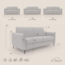 Divano Letto 3 Posti 215x95x96 cm in Tessuto Blu
