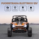 Macchina Elettrica per Bambini UTV 12V con Cintura Telecomando Sospensioni USB 3-6 km/h Marrone      