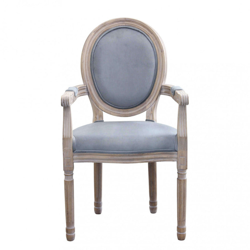 Poltrona Constance in Velluto Grigio 55x46x96 h cm in Velluto Grigio