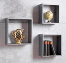 Set 3 Pensili da Soggiorno Quadrati in MDF Fumer Tris Grigio