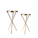 Set 2 Tavolini Rotondi 36 x 71 cm Specchio