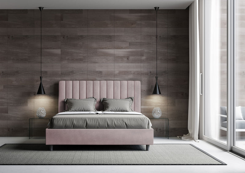 Letto 1 Piazza E Mezzo Imbottito in Microfibra Agueda Glicine Varie Misure