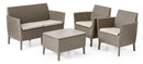 Set da Giardino Divano 2 Poltrone e Tavolino in Resina Keter Salemo Lounge Cappuccino