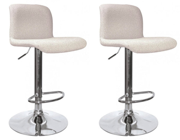 acquista Set 2 Sgabelli Bar 41x46x86/107 cm in Poliestere Rafael Cromo-Beige