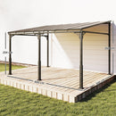 Pergola Addossata 4x3 m con Tetto in Policarbonato Metallo e Alluminio con Viti Marrone      