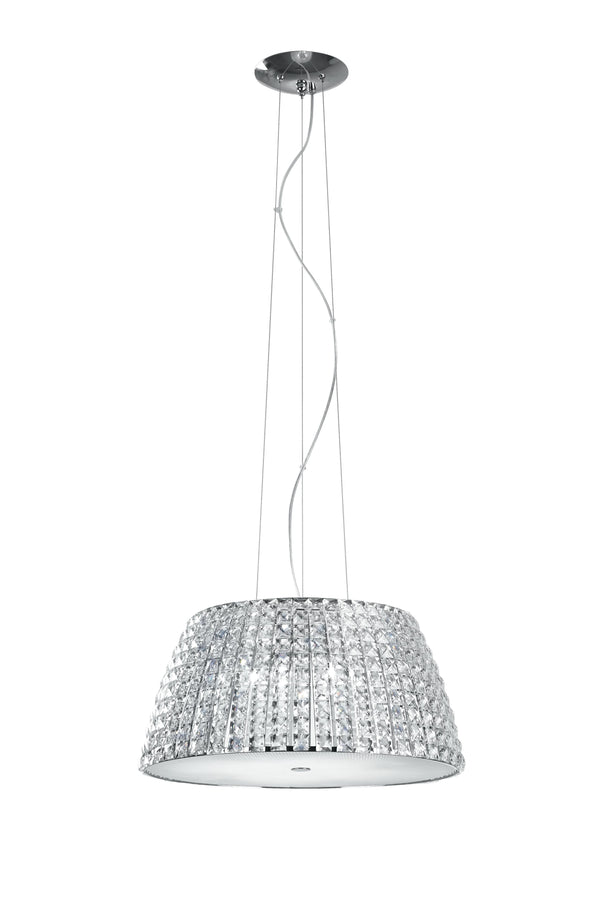 online Lustre Circulaire Suspendu Métal Chrome K9 Diffuseur de Cristaux Verre Moderne G9