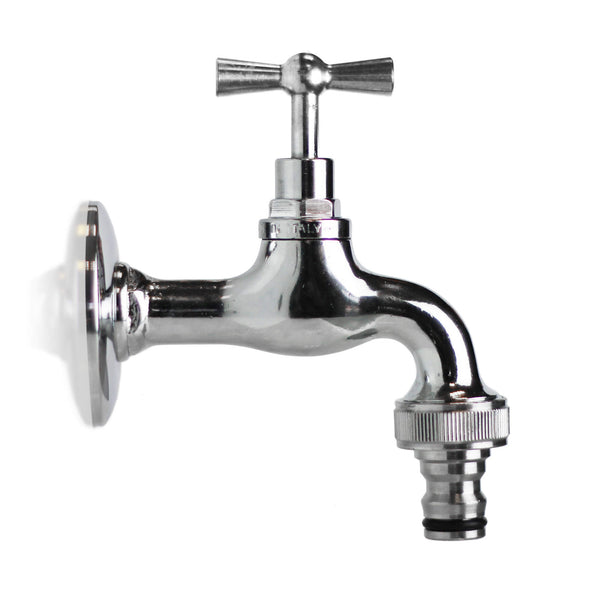 Rubinetto per Fontane in Ottone Cromato Lucido con Rosone sconto