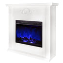 Camino Elettrico da Pavimento 100x100x32 cm Effetto Fiamma 1500W Sofia & Lorance Bianco
