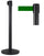 Tringle à Rideau 3 mètres en Métal Noir Mat Ø36x101 cm Ruban Vert