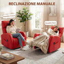 Poltrona Massaggiante 73,5x97x108 cm Reclinabile e Riscaldante con Poggiapiedi e Telecomando in Pelle PU Rosso      