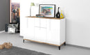 Credenza 3 Ante + 1 cassetto 120x40x82 cm Sunrise Acero Pereira e Ardesia