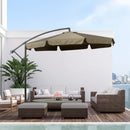 Ombrellone da Giardino a Braccio Ø265x265A cm in Metallo e Poliestere Caffè   