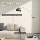 Lampada da Terra Design Vintage Asta Regolabile con Attacco E27 Struttura in Metallo e Base in Marmo Argento  
