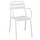 Fauteuil empilable Bristol 51x52x81 h cm en acier blanc