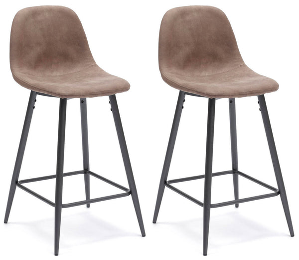 acquista Set 2 Sgabelli 42x52xH93 cm in Similpelle Brigitte Tortora