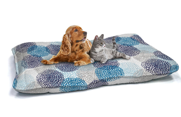 prezzo Coussin Rembourré pour Chiens et Chats 60x100 cm en Microfibre Soffioni Bleu
