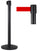 Tringle à Rideau 3 mètres en Métal Noir Mat Ø36x101 cm Ruban Rouge