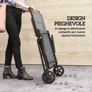 Lettino Prendisole da Giardino Pieghevole 72x158x84 cm Reclinabile in 5 Posizioni in Metallo e Textilene Grigio  