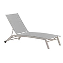 Lettino Prendisole da Giardino 194x63xH31 cm con ruote Oasi ecrù