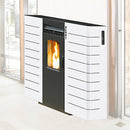 Stufa a Pellet Ad Aria 9,7 Kw 225 M3 Canalizzabile King Slim 10 Bianca