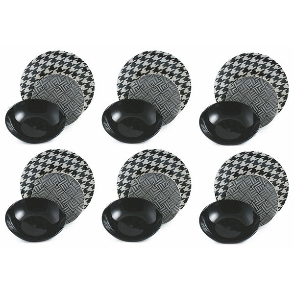 Service De Table 18 Pièces en Porcelaine et Grès VdE Tivoli 1996 Pied De Poule sconto