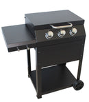 Barbecue a Gas 96x58x100 cm 3 Fuochi in Acciaio Miramar Nero