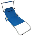 Lettino Prendisole Portatile con Ruote in Alluminio Bauer Transporter Blu